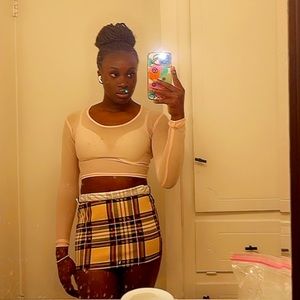 Yellow cotton pencil shirt